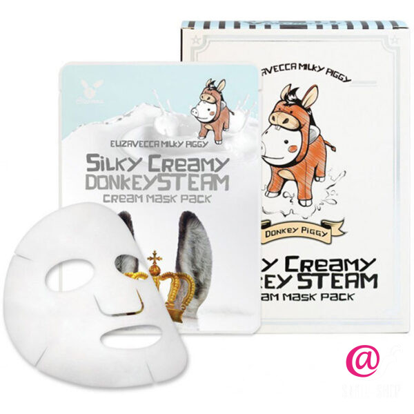 ELIZAVECCA Маска тканевая с паровым кремом Silky Creamy Donkey Steam Cream Mask Pack