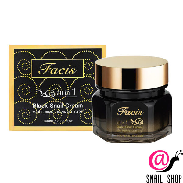 FACIS Крем для лица со слизью черной улитки Facis All-in-one Black Snail Cream
