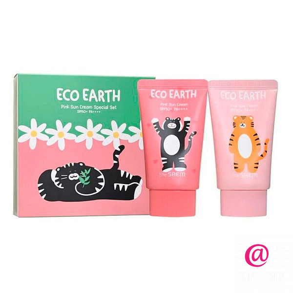 THE SAEM Набор солнцезащитных кремов Eco Earth Pink Sun Cream Special Set SPF50+PA++++