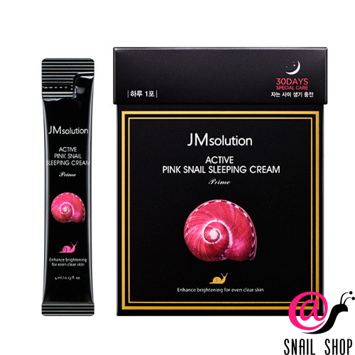 JM SOLUTION Обновляющий ночной крем с муцином улитки Active Pink Snail Sleeping Cream Prime