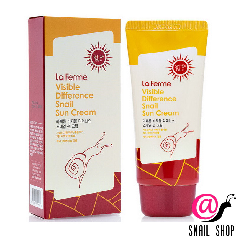FARMSTAY Солнцезащитный крем с муцином улитки La Ferme Visible Difference Snail Sun Cream SPF50PA+++